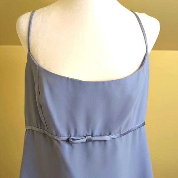 Alfred Angelo Vintage size 14 Style 6625 Color Rivera Sky Spaghetti Strap Dress - Picture 1 of 11